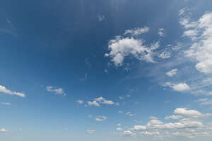 sky with few tiny white clouds