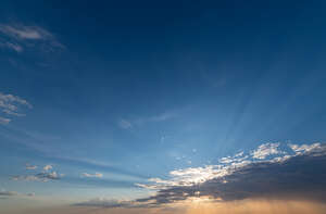 sunset with god rays