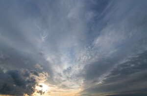 sunset with grey clouds