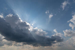 daytime sky with a dark cloud