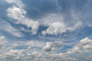 day sky with many white clouds