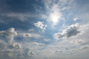 daytime sky with clouds and sun