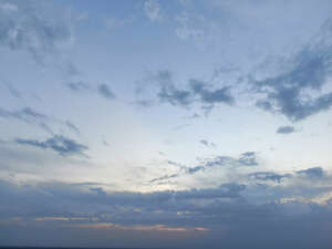 evening sky with deep blue clouds