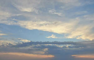 sunset with light and dark clouds