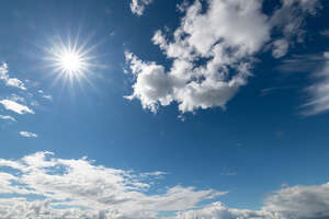 daytime sky with clear and bright sun