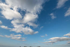 daytime sky with regular white clouds