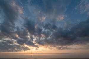 sunset with sun low in the horizon
