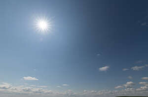 bright sky with sun shining