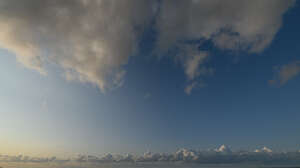 evening sky with some cumulus clouds