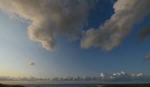 evening sky with some cumulus clouds