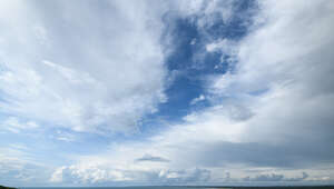 sky almost covered with thin white clouds