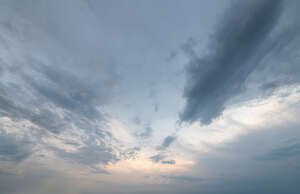 hazy grey evening sky