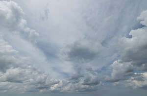 sky covered with cumulus clouds