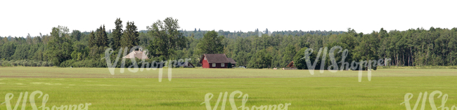 cut out background with a country house and trees