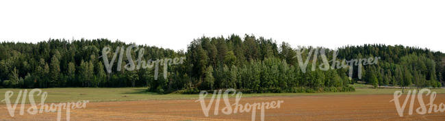 background with fields and trees