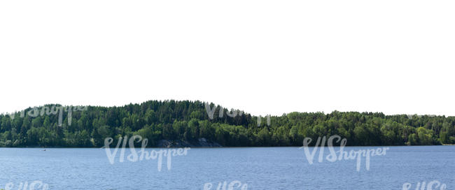 background with a lake and small mountains