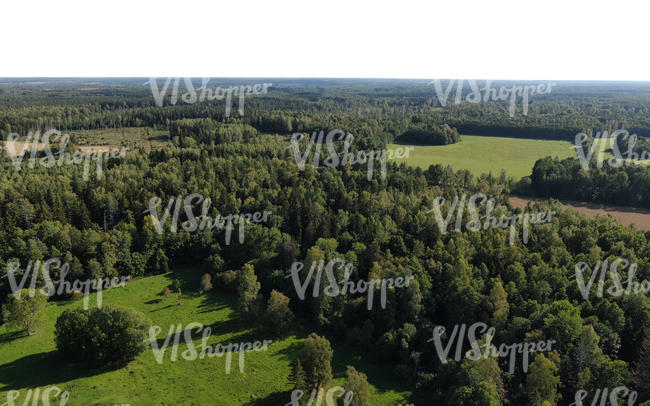 bird-eye view of a countryside