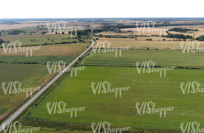 above view of a countryside road