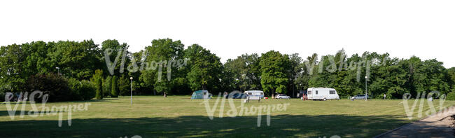 background with a view on a camping park and trees