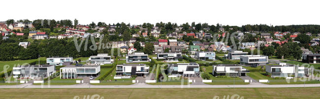aerial view of a residential area
