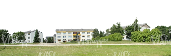 small town with residential buildings