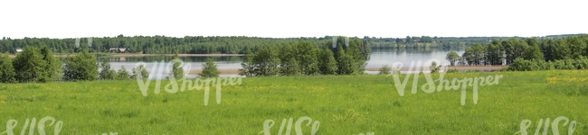 meadow with a view on a lake