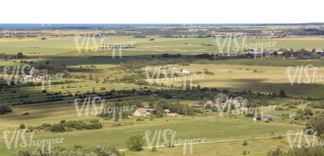 aerial view of rural landscape