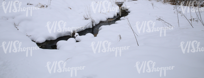 a small creek in winter