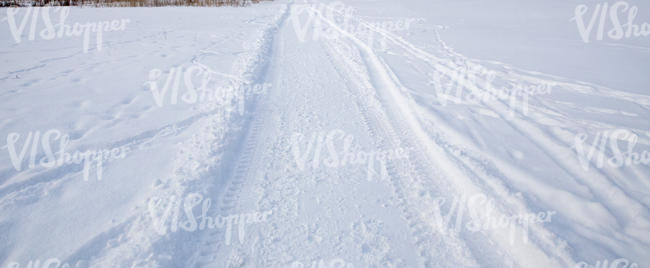 snowy ground with a footpath