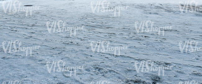 field of tramped snow