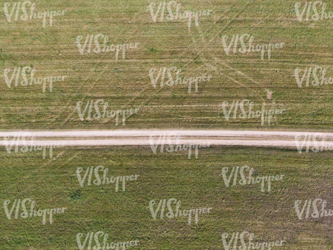 path between the fields seen from above