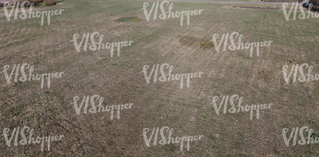 agricultural field in spring shot from above