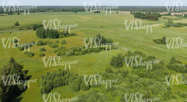 bird-eye view of a countryside in summer