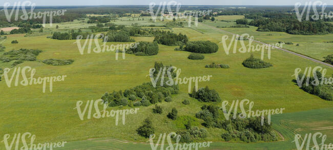 bird-eye view of a countryside in summer