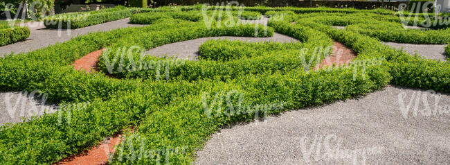 french formal garden with rows of hedges