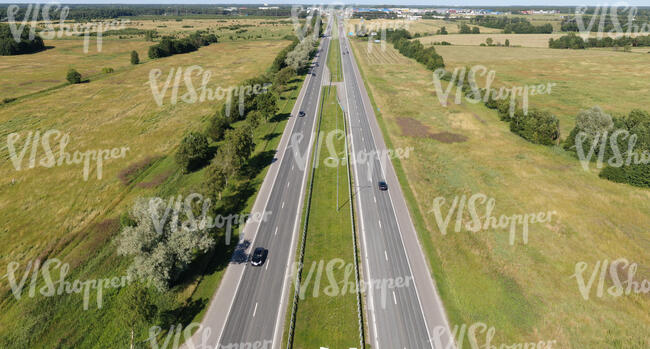 aerial view of a highway