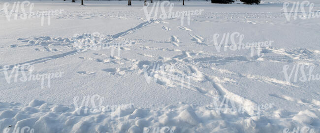 thick snow with footprints