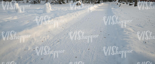 footpath covered with snow