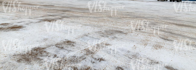 parking lot ground in winter