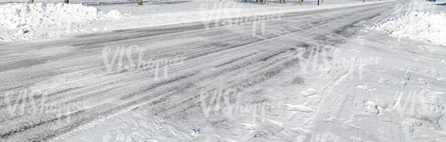 road in winter on a sunny day