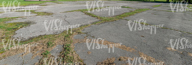 field of old worn asphalt