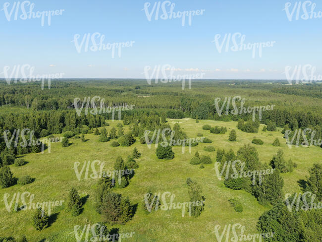 aerial view of a countryside landscape