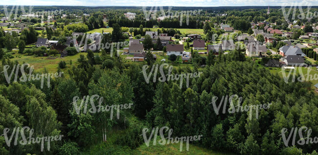 bird eye photo of a small town