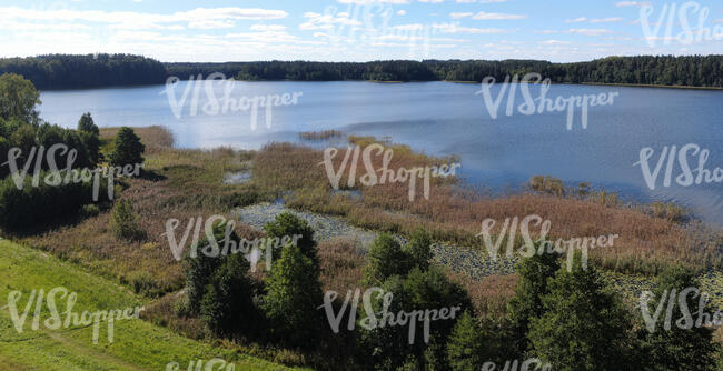 bird eye view of a lake