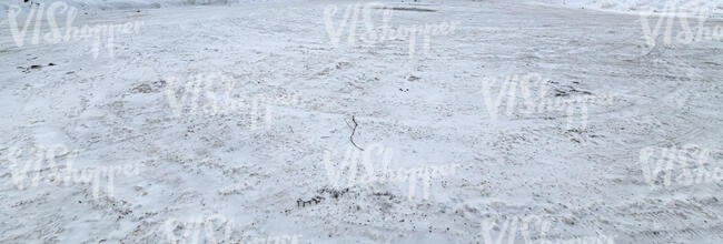 large area with thin even layer of snow