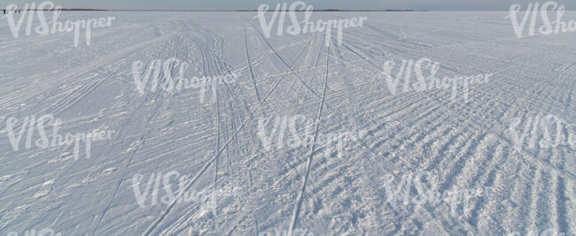 vast snowy field in sunlight