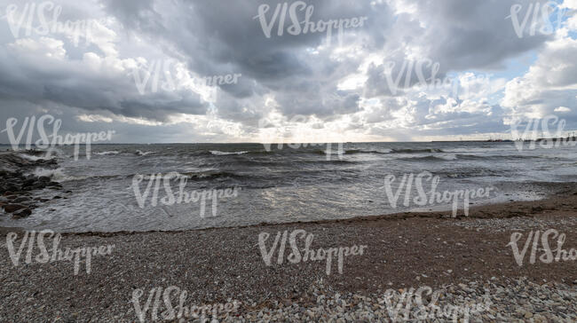 seashore on a stormy day