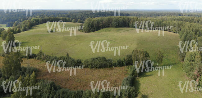 aerial view of a rural landscape