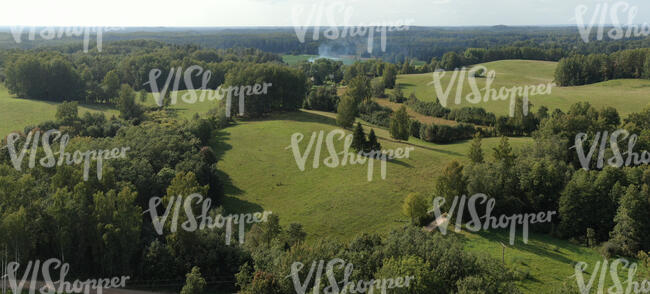 bird eye view of a rural landscape