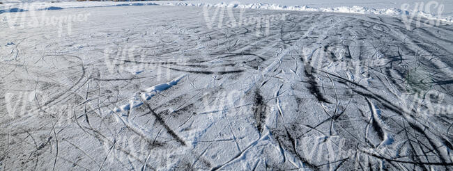 ice field for skating in sunlight